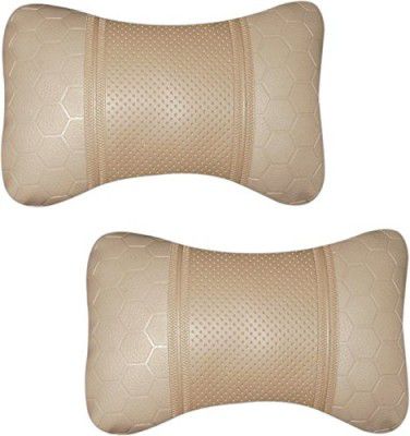 AutokraftZ Beige Football Design Car Neck Rest Cushion with Adjustable Straps_506