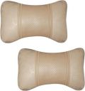 AutokraftZ Beige Football Design Car Neck Rest Cushion with Adjustable Straps_506...