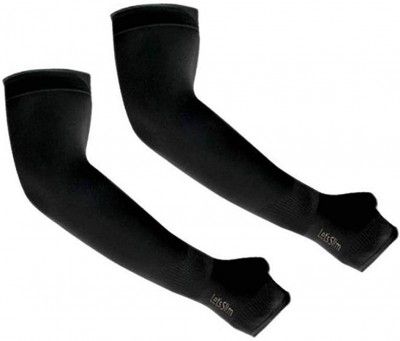AutokraftZ Black Uv Sunblock protection with thumb hole Arm sleeves for unisex_2