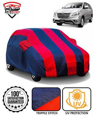 Autoretail Car Body Cover for Toyota Innova Model Storage Carry Bag and Triple Stitching (Pack of 1 Red and Blue)