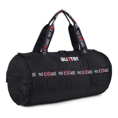 AUXTER Motivator Black 25 liters Gym Bag Sports kit Bag Duffle Bag