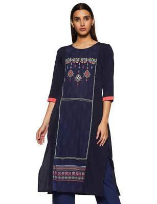 Avah Women's synthetic straight Kurti
