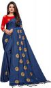Avaki  Embroidered Bollywood Silk Blend Saree  (Dark Blue)...