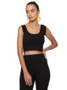 AVANOVA Women's & Girls' Solid Ribbed Boat Neck Sleeveless Crop Tops for Women...