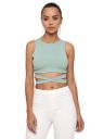 AVANOVA Women's & Girls' Solid Ribbed Round Neck Sleeveless Crop Tops for Women...