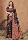 AVANTIKA FASHION Women Kanjivaram Pure Silk, Art Silk Saree (Black)...