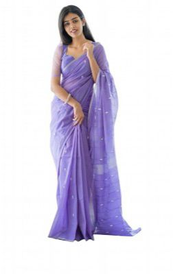 Avantika Fashion Women's Cotton Linen Saree With Blouse Piece