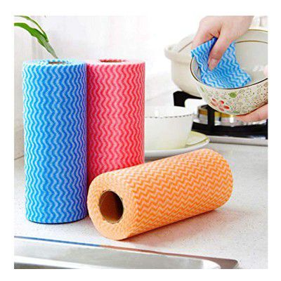 Avenn All Purpose Durable Kitchen Need - Washable and Reusable Kitchen Printed Tissue/Towel Paper Roll - Washable and Reusable Cleaning Wipes Can Be Used Again and Again (Multicolor-50 Paper Roll) (2)