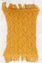 AVI Living Cotton Macrame Fringed Cushion Cover| Pack of 1| Size: 14x20|for Home, Sofa, Bedroom, Living Room, Bed| Color: Mustard...