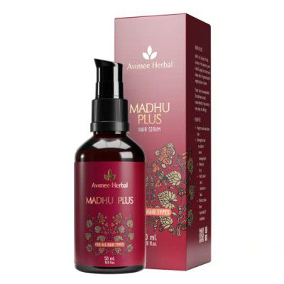 AVIMEE HERBAL Madhu Plus Herbal Hair Serum With Spf 15 For Frizz Free & Silky Smooth Hair With Keratin Protein & Argan Oil, 50 Ml