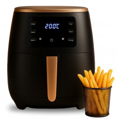 AviQ Air Fryer AF04, 1400W, 4.5 Litre (Black & Gold)