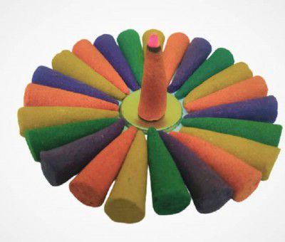 aviraj dry Dhoop Cone Mix Fragrance - Pack of 30 Pieces Sandal, Floral, Rose, Jasmine, Guggul Dhoop (Pack of 30)