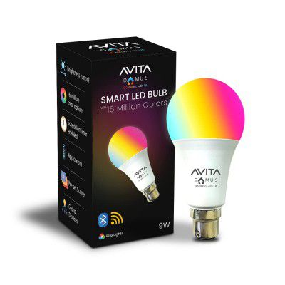 Avita DOMUS 9W Smart LED Bulb, 16 Million Color options (RGB) + Music Sync, operated through Amazon Alexa & Google Assistant