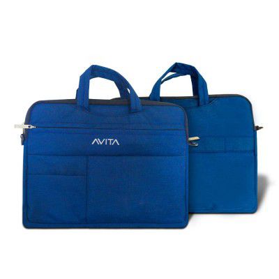AVITA laptop bag/Compatible for all laptops up to 14 inch | Laptop sleeve | Splash-proof laptop case | 3-in-1 Laptop Sleeve | Blue, (NT15A1INSB3N1-BU)
