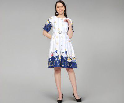 Avlin Latest Stylish One Piece Dress with Belt