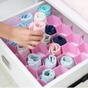 AVMART Honeycomb Closet Organizer Drawer Dividers Plastic Partition Cabinet Clapboard Storage Boxes (Pack of 8 Straps, Pink),14 Inches Long x 12 Inches Width x 2.5 Inches Height...