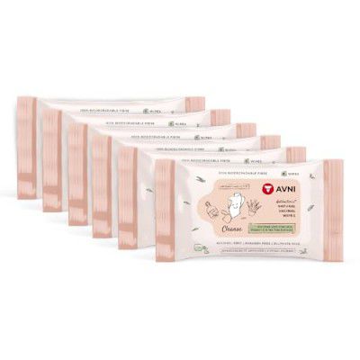Avni - Intimate Vaginal Wet Wipes | 48 Wipes (6 Packets with 8 wipes each)| 100% Biodegradable & Alcohol-Free | Skin Friendly For Daily Hygiene | Tea Tree Essential Oils & Aloe Vera Extracts