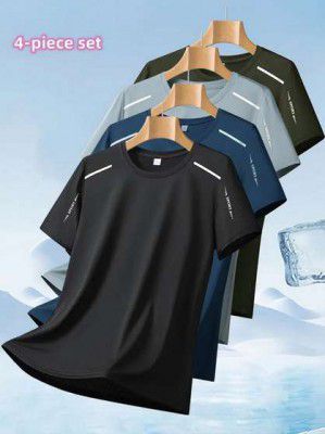 AVOLT Solid Men Multicolor T-Shirt (Pack of 4)
