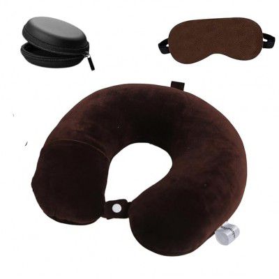 Avolusion Neck Pillow for Travel & Comfort, Travel Essential, Neck Pain Relief for Flights & Cars, Car Neck Rest Car Pillow with Velvet Fabric Eye Mask and Earphone Case