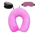 Avolusion Travel Neck Pillow and Eye Mask and Earphone Case Travel Essential Pain Relief & Support for Car Air Cushions Pillows, Pillow for Neck Pain Relief...