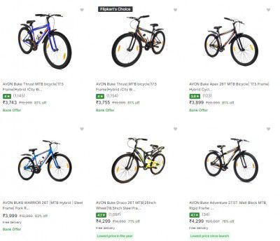 Avon Non Geared Cycles Upto 81% Off | Starts at Rs 3849