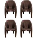 AVRO FURNITURE 9100 Plastic Chairs, Set of 4, Matt and Gloss Pattern, Plastic Chairs for Home, Living Room, Bearing Capacity up to 200Kg, Strong and Sturdy Structure,Brown...