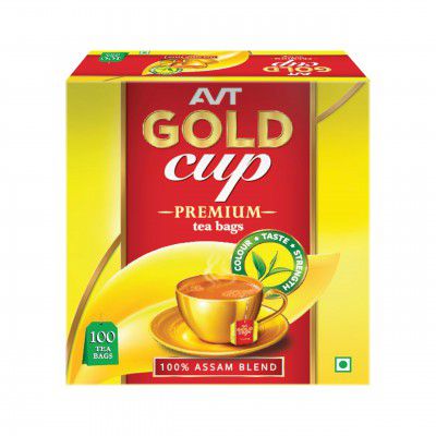 AVT GOLD CUP TEA BAG 100 NOS | 100% Assam Blend. Aromatic Black Tea for Everyday Refreshment