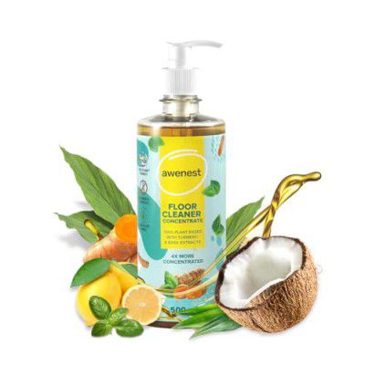 awenest 100% Toxin-free Floor Cleaner Concentrate | 500 ml Concentrate=2L of Regular Cleaner | Basil and Citronella | 0% Harmful Chemicals | Natural, Pet friendly, Baby safe