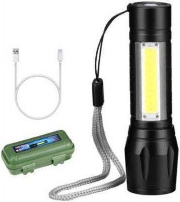 awza Zoomable XPE + COB LED Flashlight, Super Bright LED Torch,Waterproof Flashlight, 6 hrs Torch Emergency Light