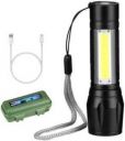awza Zoomable XPE + COB LED Flashlight, Super Bright LED Torch,Waterproof Flashlight, 6 hrs Torch Emergency Light...