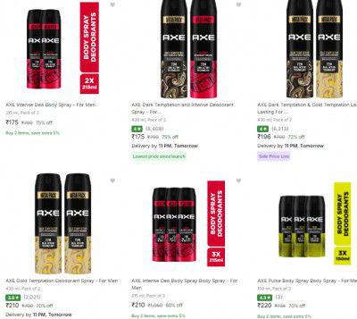 Axe Deodorant Spray at Minimum 70% off
