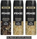 AXE Gold and Dark Temptation Deodorant Spray - For Men  (645 ml, Pack of 3)...