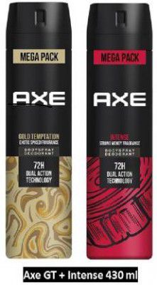 AXE Gold Temptation and Intense Deodorant Spray - For Men  (430 ml, Pack of 2)