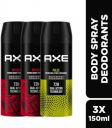 AXE Intense (Pack of 2) + Pulse (Pack of 1) Body Spray - For Men (450 ml, Pack of 3)...