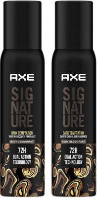AXE SIGNATURE Dark Temptation Deodorant No Gas Body Perfume Deodorant Spray - (400 ml, Pack of 2)