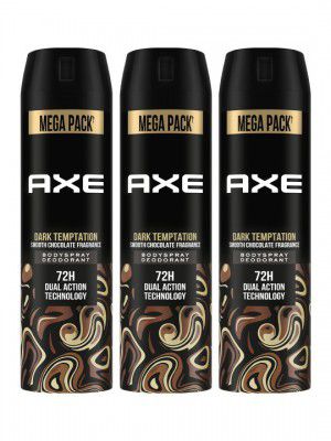 AXE Pack of 3 Dark Temptation Deodorant Body Spray For Men - 215ml Each