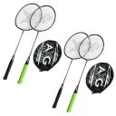 AXG Scratch Resistant A-2000 Classic Set of 4 Strung Badminton Racquet (Multicolor)...