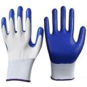 AxisGrip Multipurpose Nylon Anti Cut PU Nitrile Coating Work Safety Gloves (whi-bluePair1)...
