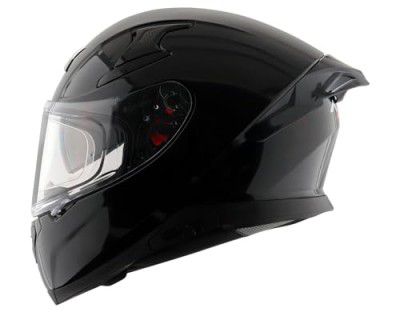 Axor Apex Solid ISI ECE DOT Certified Glossy Black Full Face Dual Visor Helmet (L)