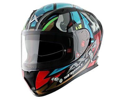 Axor Street Bobby Motorbike Helmet Black Blue-M