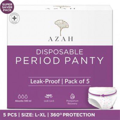 AZAH Disposable Period Panties for Women Leak Proof | 12 Hr 360 Degree Coverage|L-XL| Sanitary Pad  (Pack of 5)