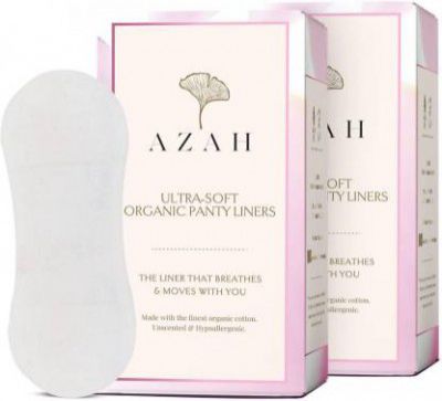 AZAH Ultra-Soft Organic Cotton Panty Liner Pack of 80 Liners Pantyliner