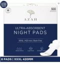 AZAH XXXL Night Pads For Heavy Flow | Overnight Leak Protection and Rash Free | Sanitary Pad  (Pack of 8)...