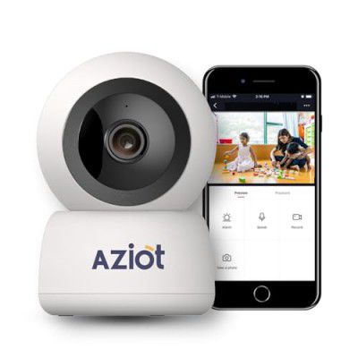 AZIOT 2MP Full HD Smart Wi-Fi CCTV Home Security Camera | 360° with Pan Tilt | View & Talk | Motion Alert | Night Vision | SD Card (Upto 128 GB), Alexa & Google Support