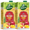 B Natural Mixed Fruit Chaat with Chaat Masala, 1Lx2...