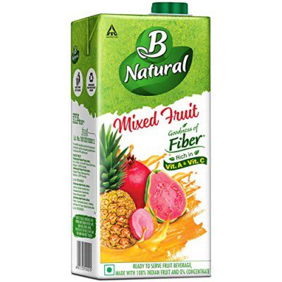 B Natural Mixed Fruit+ Juice, Supports Immunity & Goodness of Fiber, 1 litre