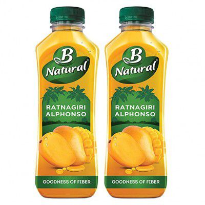 B Natural Ratnagiri Alphonso, Mango Juice 750ml (Pack of 2)