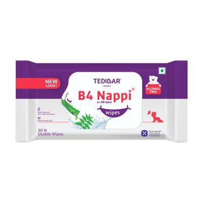 B4 Nappi Baby Moisturising Wet Wipes from Tedibar Family Wipes 80 units (Pack of 1) 