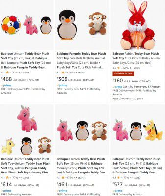 Babique Soft toy Upto 81% Off