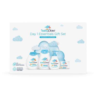 Baby Dove Day 1 Essentials Gift Set of 200 ml Packs with Baby Soaps (Combo Pack)